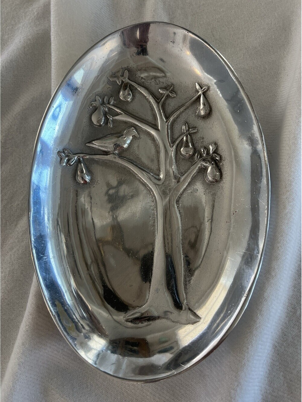 Mariposa Vintage Oval Partridge In Pear Tree Plate Small Platter 11” x 7”
